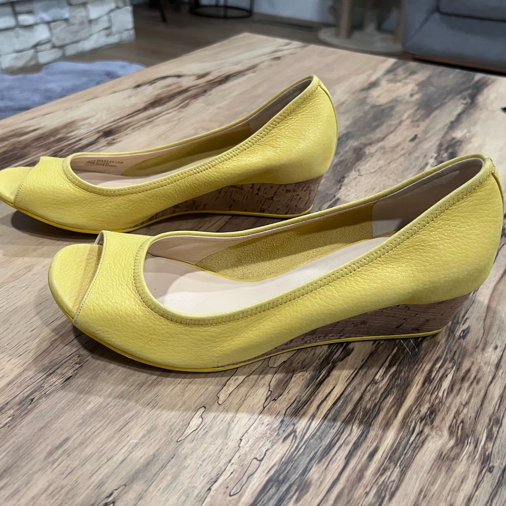 Cole Haan + Nike Air Yellow Peep Toe Wedges
